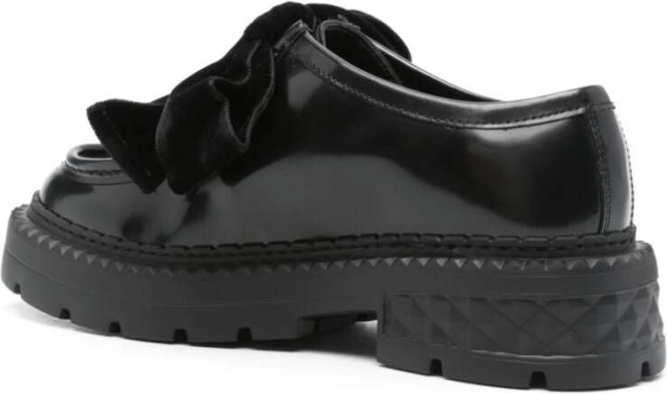 Jimmy Choo Zwarte Veterschoenen van Leer Black Dames