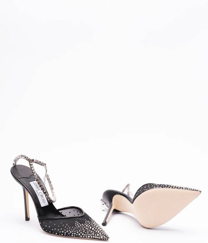 Jimmy Choo Zwart Rook Saeda 100 Black Dames