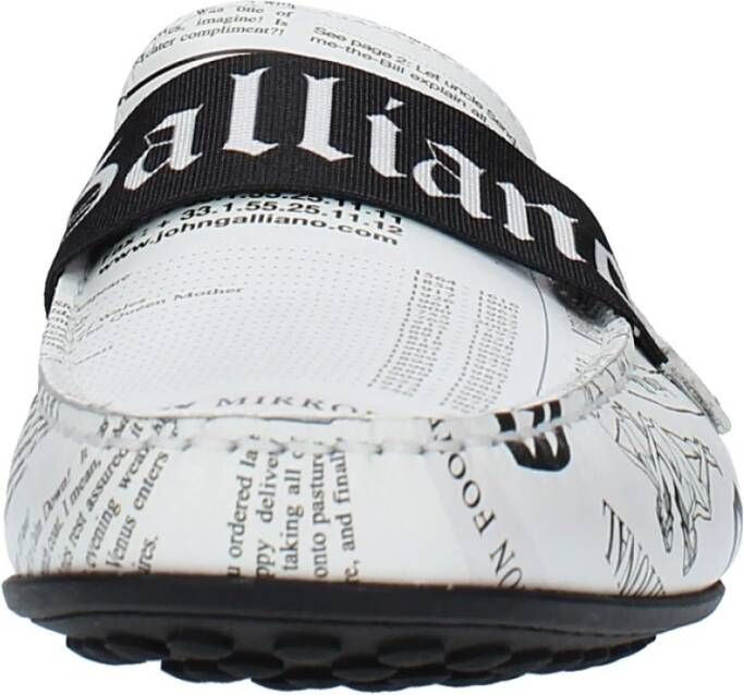 John Galliano Platte schoenen Wit White Heren