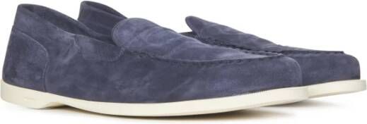 John Lobb Blauwe Suède Loafer Schoenen Blue Heren