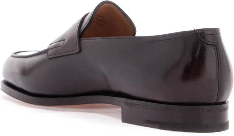 John Lobb Donker Leren Oxford Schoenen Taps Design Brown Heren