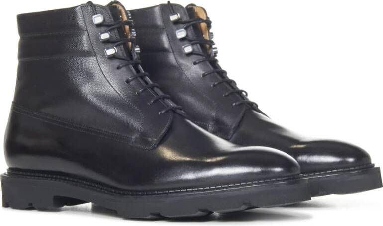 John Lobb Zwarte enkellaarzen voor heren Black Heren