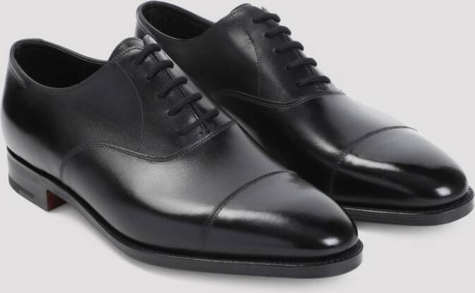 John Lobb Zwarte Enkellaarzen voor Mannen Black Heren