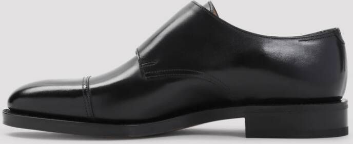 John Lobb Zwarte Leren Enkellaarzen Black Heren