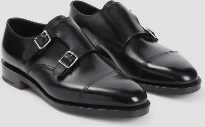 John Lobb Zwarte Leren Enkellaarzen Black Heren