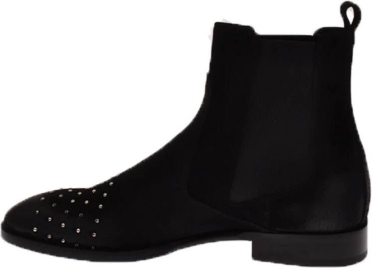 John Richmond Leren enkellaarzen met studs Black Heren