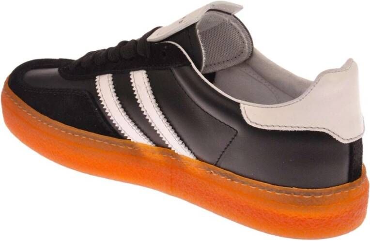 John Richmond Leren sneakers met logo en zijbanden Black Dames