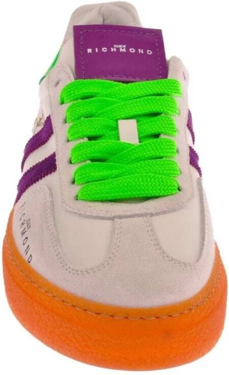 John Richmond Leren sneakers met logo en zijbanden Multicolor Heren