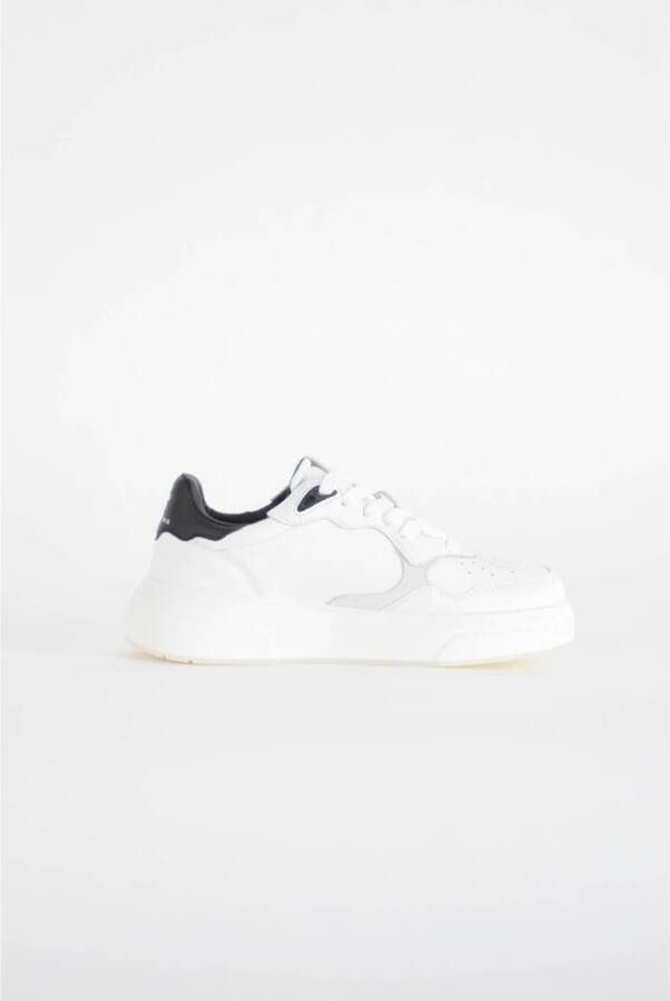 John Richmond Leren sneakers met vetersluiting Wit Heren