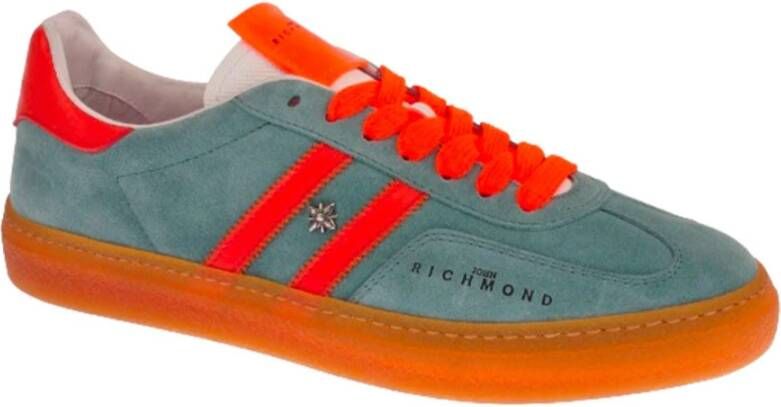 John Richmond Leren Sneakers met Zijlogo en Banden Multicolor Heren