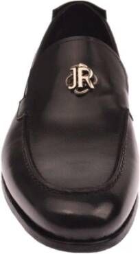 John Richmond Metalen Logo Loafer Lage Hak Brede Band Black Heren