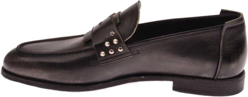 John Richmond Metalen Logo Mocassin Lage Hak Brede Band Black Heren