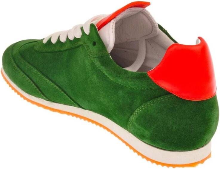 John Richmond Tricolor Logo Sneakers Ronde Neus Rubberen Zool Green Heren