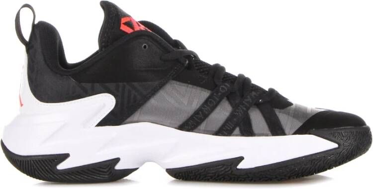 Jordan Lage basketbalschoen met Zoom-eenheid Black Heren