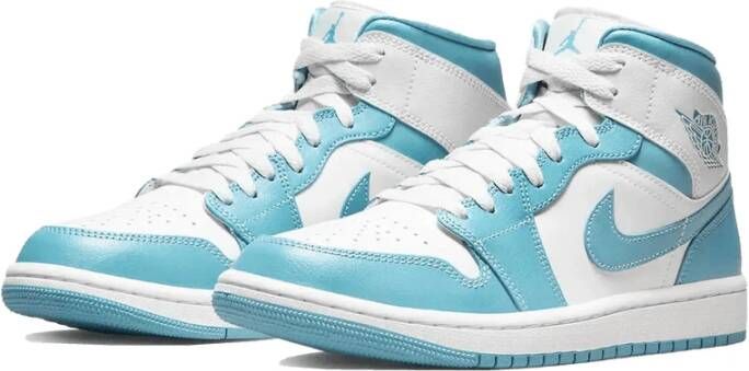 Jordan Mid UNC Blauw Leren Sneakers Blue Heren