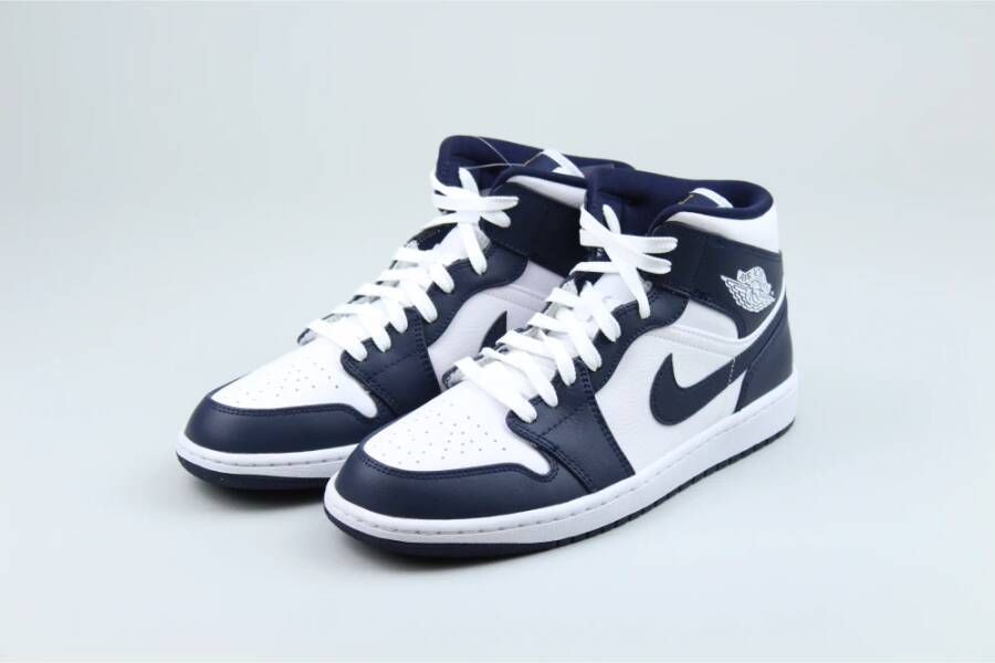 Jordan Navy Blauwe Mid-Top Sneakers Blue Heren