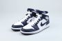 Jordan Navy Blauwe Mid-Top Sneakers Blue Heren - Thumbnail 5