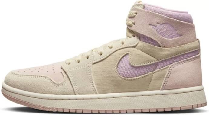 Nike Beige Leren Sneakers met Ingebed Logo Pink Dames