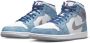 Jordan Air 1 Mid SE Franse Sneakers Blauw Dames - Thumbnail 42