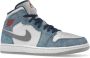 Jordan Air 1 Mid SE Franse Sneakers Blauw Dames - Thumbnail 47