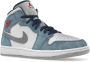 Jordan Air 1 Mid SE Franse Sneakers Blauw Dames - Thumbnail 48