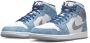 Jordan Air 1 Mid SE Franse Sneakers Blauw Dames - Thumbnail 4