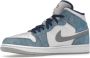 Jordan Air 1 Mid SE Franse Sneakers Blauw Dames - Thumbnail 22