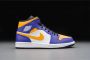 Jordan Air 1 Mid(Gs ) Dark Concord Taxi White Black Schoenmaat 36+ Shoes grade school DQ8423 517 - Thumbnail 6