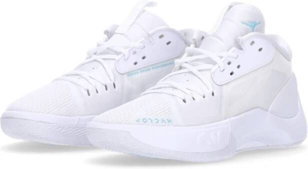 Jordan Witte Sneaker met Aqua Accenten White Heren