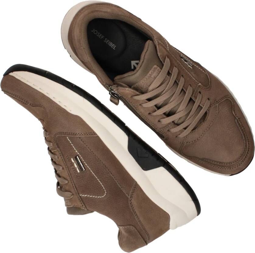 Josef Seibel Taupe Leren Sneaker met TopdryTex Gray Heren