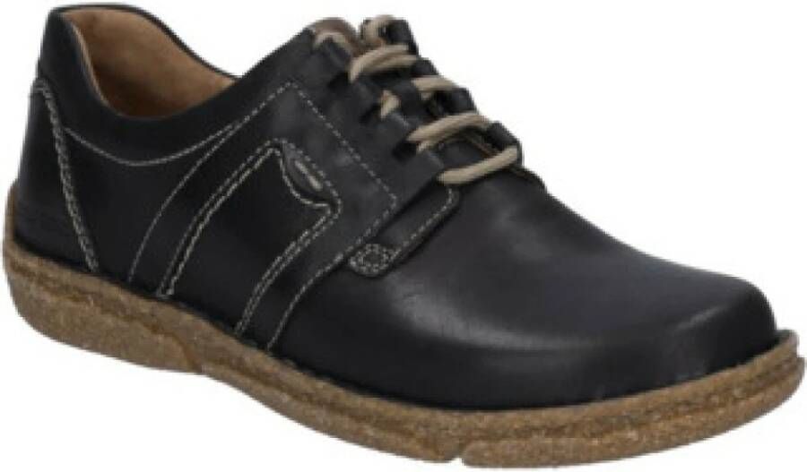 Josef Seibel Zwarte Veterschoenen Black Heren