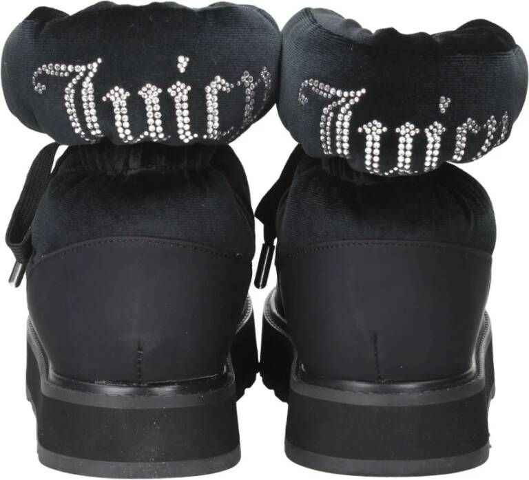 Juicy Couture Zwarte Fluweel Laars met Strass Logo Black Dames