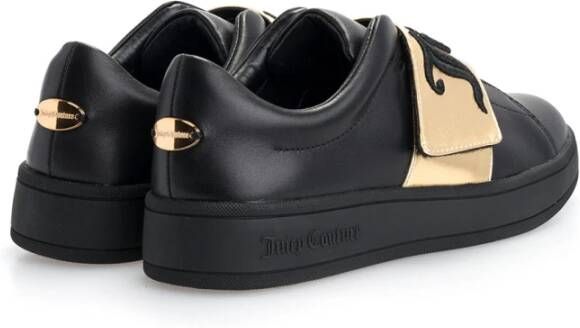 Juicy Couture Zwarte Leren Lage Sneakers Zwart Dames