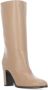 Julie Dee Beige Leren Laarzen Ronde Neus 8cm Hak Beige Dames - Thumbnail 3