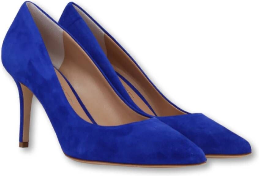 Julie Dee Blauwe Suède Klassieke Pump Blue Dames