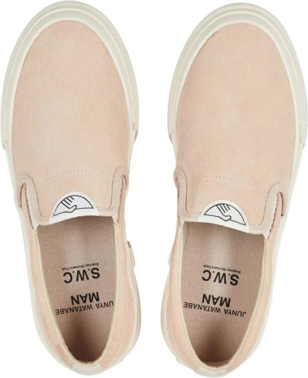 Junya Watanabe Witte Slip-On Sneakers Logo Rubber Beige Heren