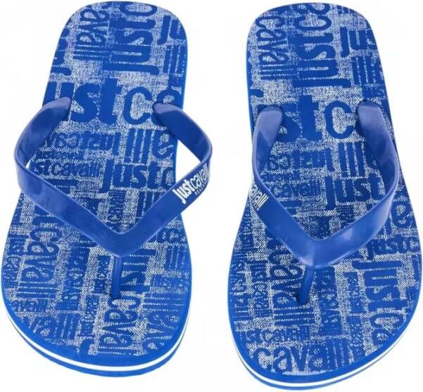 Just Cavalli Blauwe Logo Flip Flop Sandaal Blue Heren