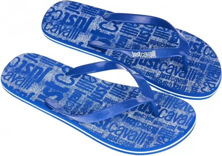 Just Cavalli Blauwe Logo Flip Flop Sandaal Blue Heren