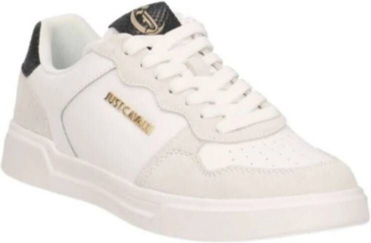 Just Cavalli Grainy Leather Heren Sneakers White Heren