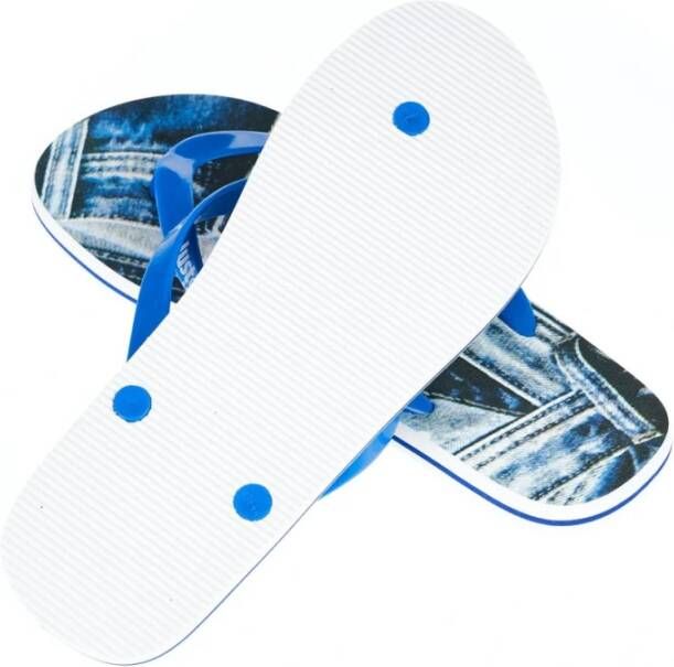 Just Cavalli Logo Mannen Flip-Flops Beachwear Schoenen Blue Heren