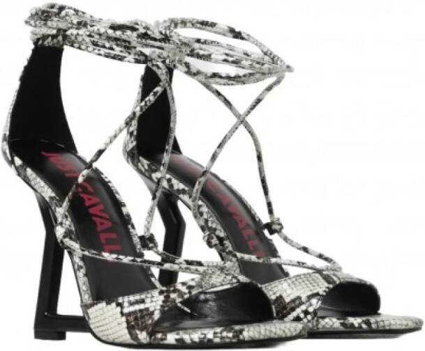 Just Cavalli Python Hak Sandalen met Enkelveters Multicolor Dames