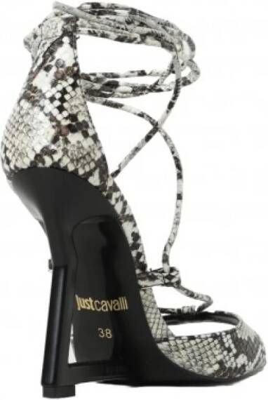 Just Cavalli Python Hak Sandalen met Enkelveters Multicolor Dames