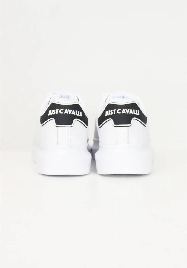 Just Cavalli Witte Sneakers met Logo Hiel White Heren