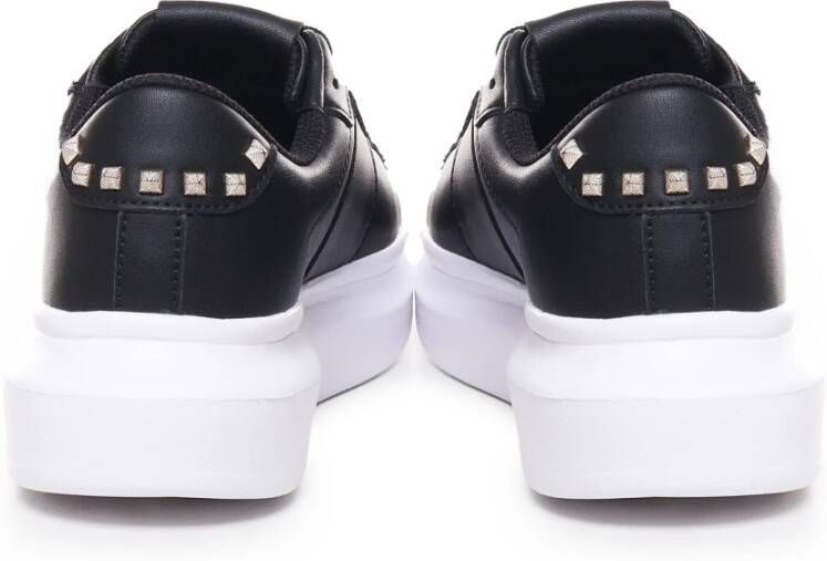 Just Cavalli Zwarte Leren Sneakers met Zijtassen Black Dames