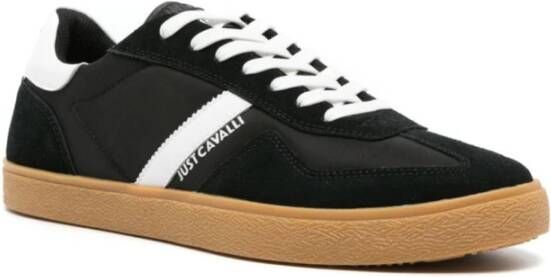 Just Cavalli Zwarte Sneakers Nylon Suède Leer Black Heren