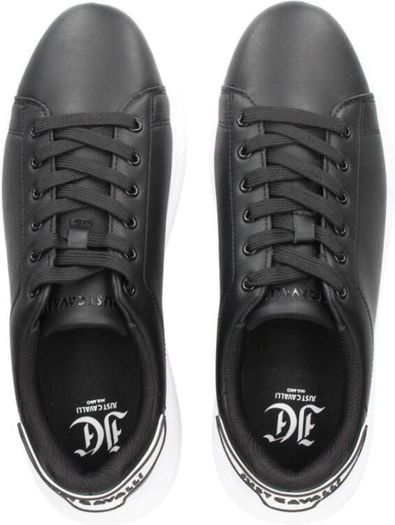 Just Cavalli Zwarte Sneakers voor Mannen Aw24 Black Heren