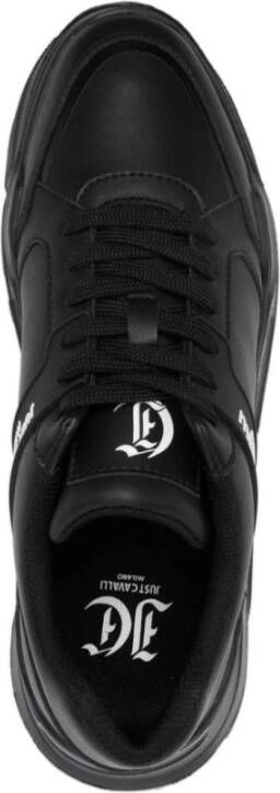 Just Cavalli Zwarte Sneakers voor Mannen Aw24 Black Heren