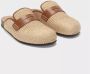 JW Anderson Beige raffia muiltjes met leren details Beige Dames - Thumbnail 2