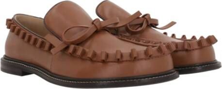 JW Anderson Bruin Leren Platte Schoenen met Strik Brown Dames