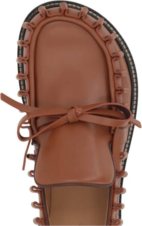 JW Anderson Bruin Leren Platte Schoenen met Strik Brown Dames